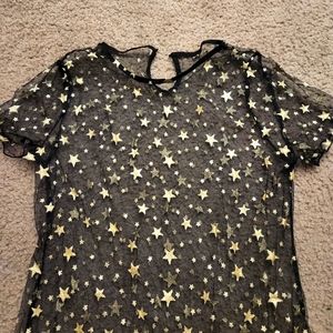 SHEIN, sheer, star covered dress,  sz large
